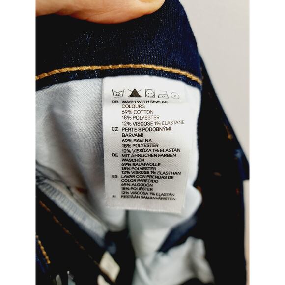 &SQIN Men's Waist Low Leg Slim Dark Wash Jeans In Size 32X32 EUC - Picture 4 of 4